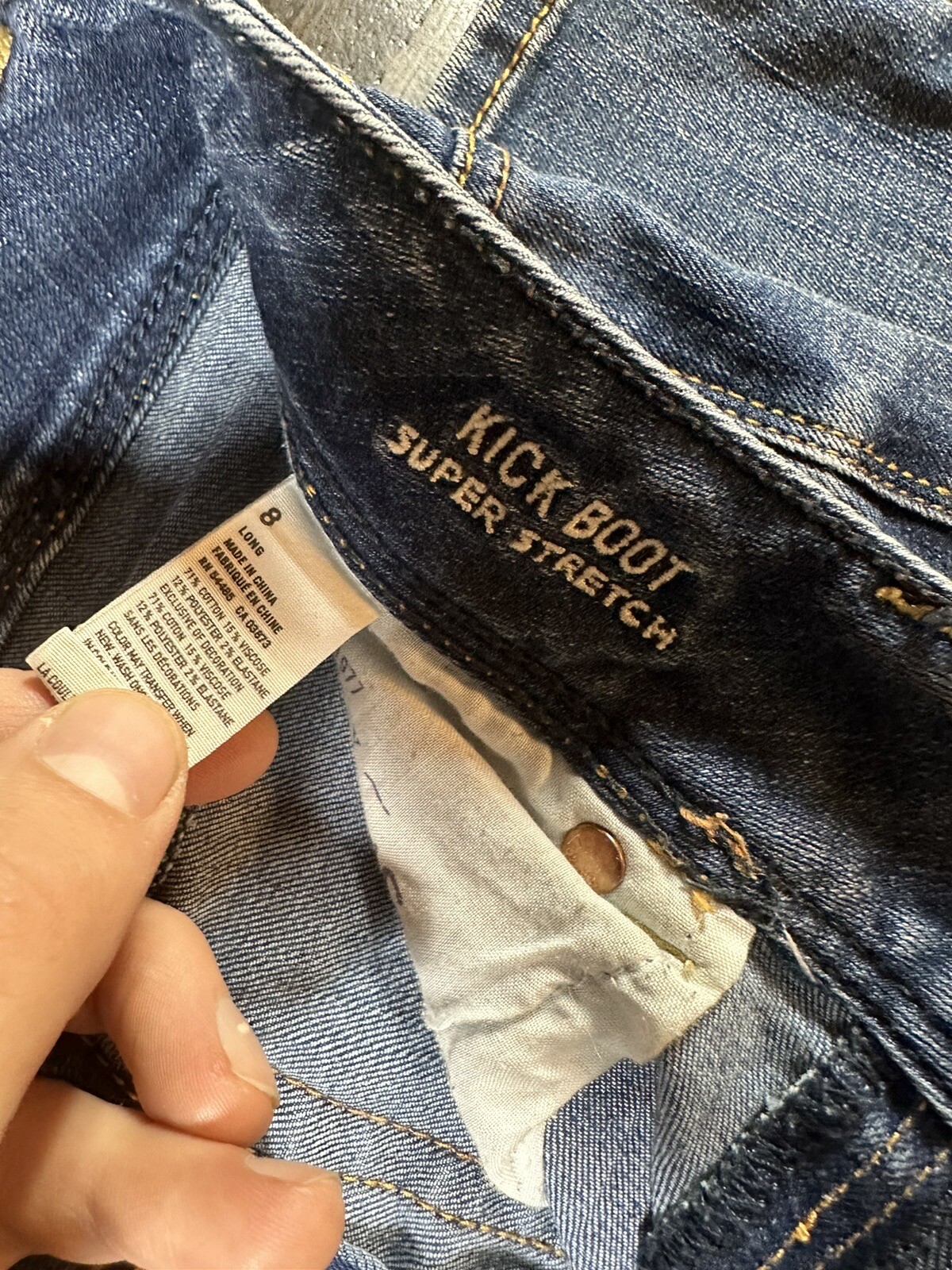 American Eagle Women’s Jeans Kick Boot Super Stretch Size 8 Long Blue