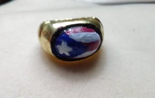 HANDMADE AND PAINTED PUERTO RICO FLAG RING