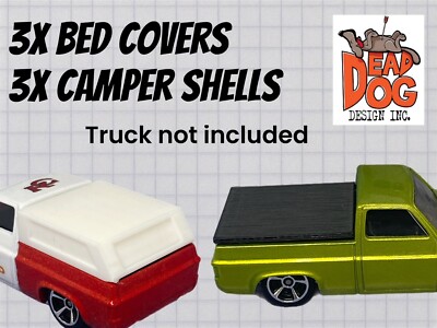 83 Silverado Chevy Hot Wheels - Custom Bed 3X Covers Camper Shells 1:64 Scale