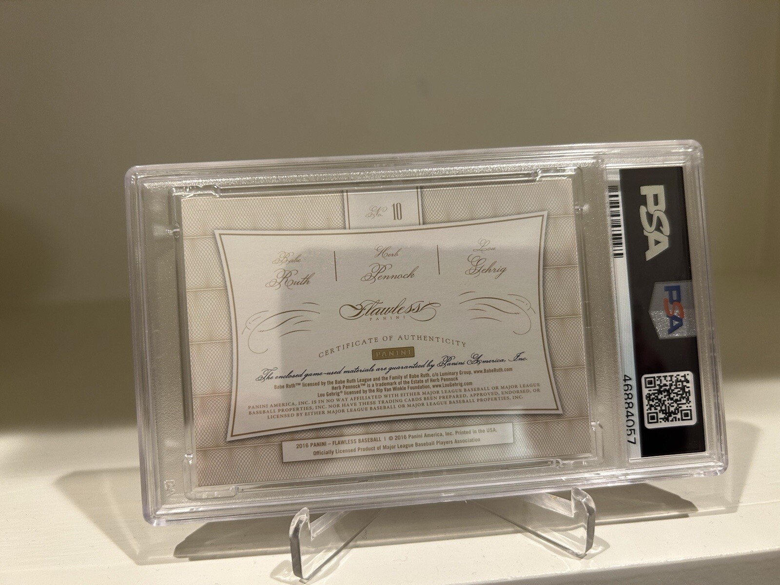 BABE RUTH GEHRIG  GAMES USED WORN JERSEY MATERIAL PATCH MEMORABILIA RELIC PSA 8  view 2