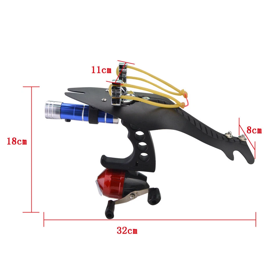 Kit de arco de pesca catapulta eslinga pesca con arco dardo carrete tiro con arco caza peces objetivo - Imagen 3 de 4