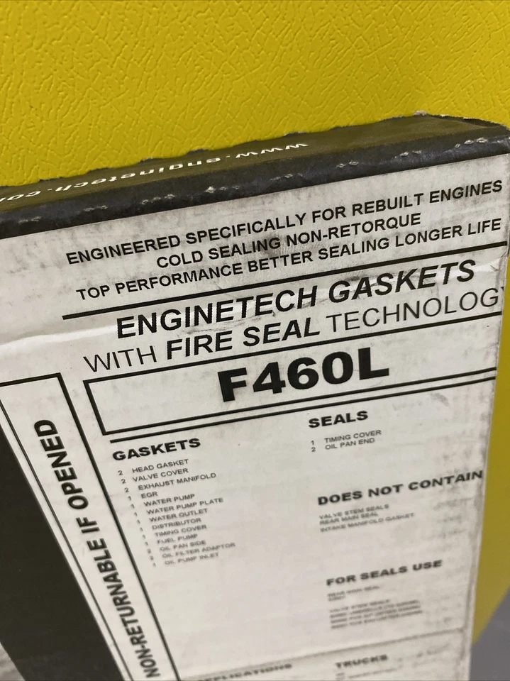 ENGINETECH GASKET SEALS SET PN F460L + FIRE SEAL TECH FITS 85-87 F250 F350 E SER - Image 3 of 4