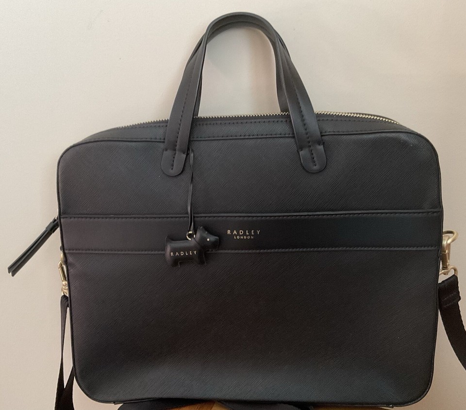 Radley Essex Road Black Faux Leather Medium Multiway Laptop Bag
