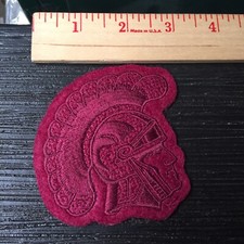 Vintage Spartan Warrior School Mascot Maroon Red Patch N77