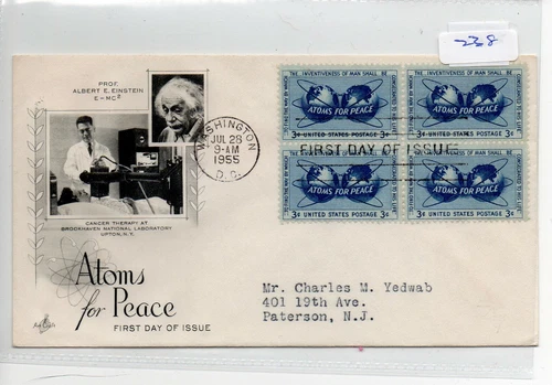United States - First Day/Souvenir Cover - (238) 1955 -  Atoms for Peace