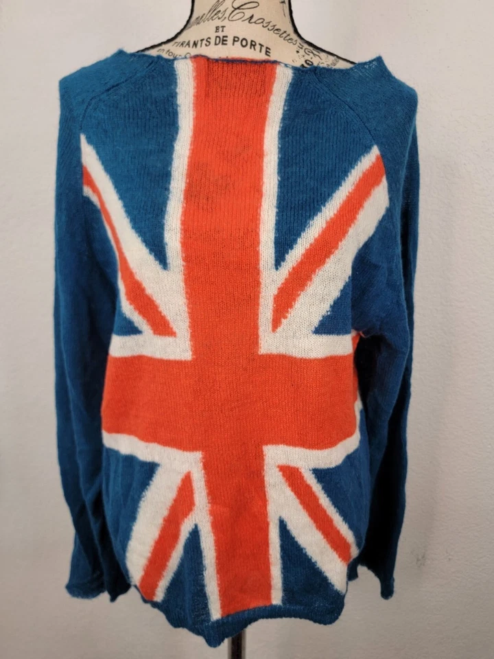 Top Wildfox Couture Etiqueta Dorada XS Save Queen Penny Lane Bandera de Inglaterra Británica Foto 2 de 4