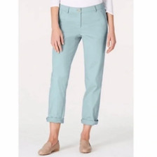J. Jill 4 Light Blue Live In Chino Slim Straight Cotton Spandex Stretch Pants
