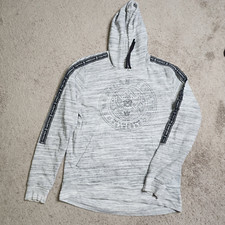 American Fighter Hoodie Men s S Gray Full Zip Sweatshirt Grunge Graphic MORROW