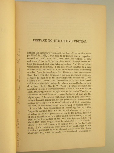 Charles Darwin The Descent of Man &Selection in Relation to Sex VG 1886 Appleton - Picture 5 of 6