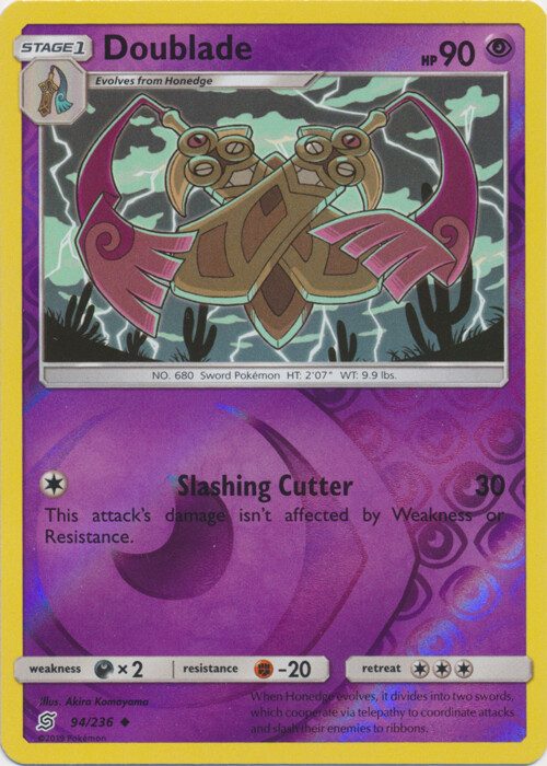 LP Pokemon Doublade - 94/236 - Uncommon - Reverse Holo Lightly Played Unified Mi