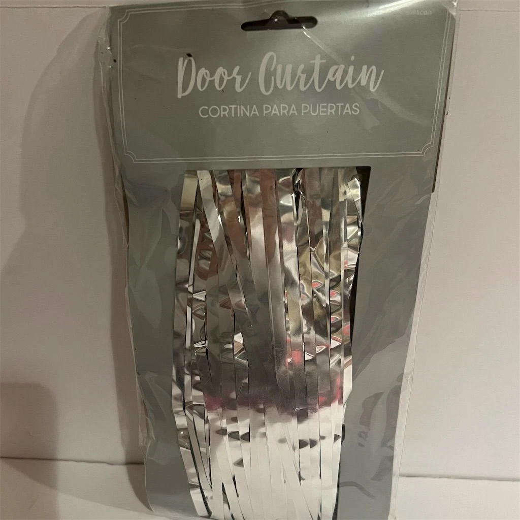 HOMSFOU Pack 10 Cortinas Lentejuelas Plateadas - 100x5cm Cada Una, Decoración Bodas, Fiestas, Eventos, Brillante Y Elegante