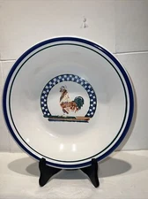 Stoneware Rooster Vegetable Century  Serving Bowl Microwave Freezer Safe 11.75"