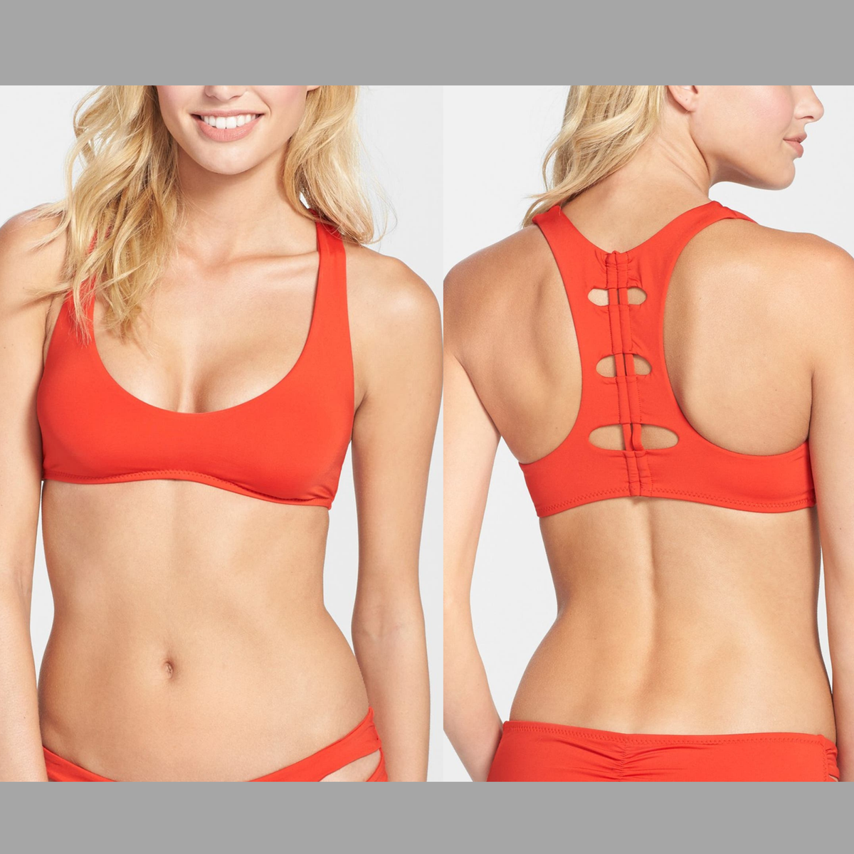 トップス Rebecca NWD $58 Becca Color Code Racerback Bikini Top in CAN Orange