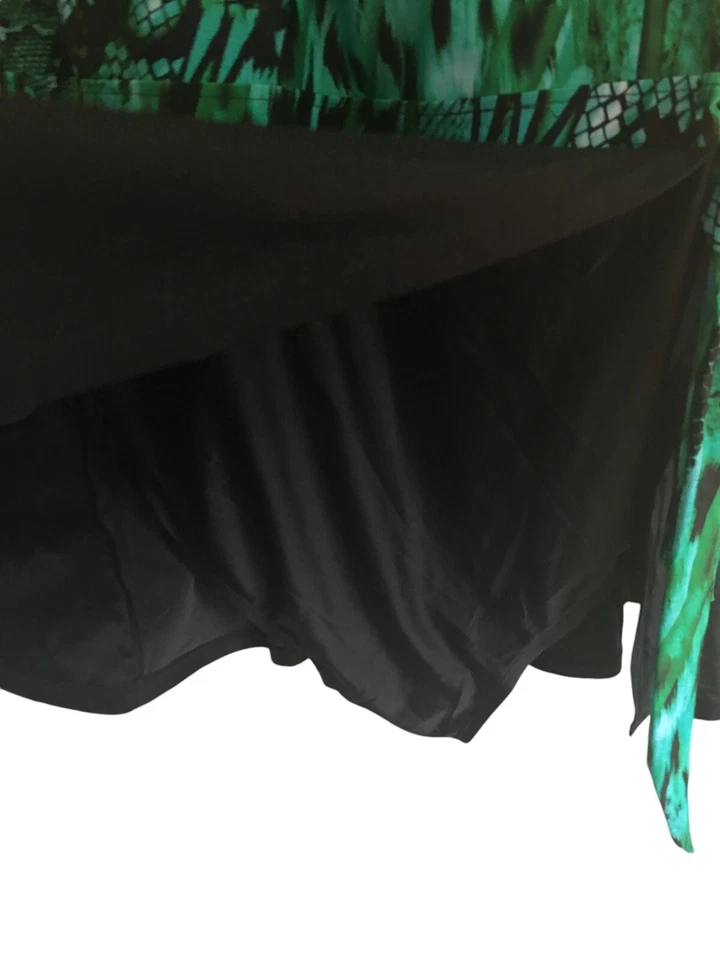 Traje de baño Jaclyn Smith 24 W negro verde sin mangas vestido de baño de una pieza Foto 4 de 4