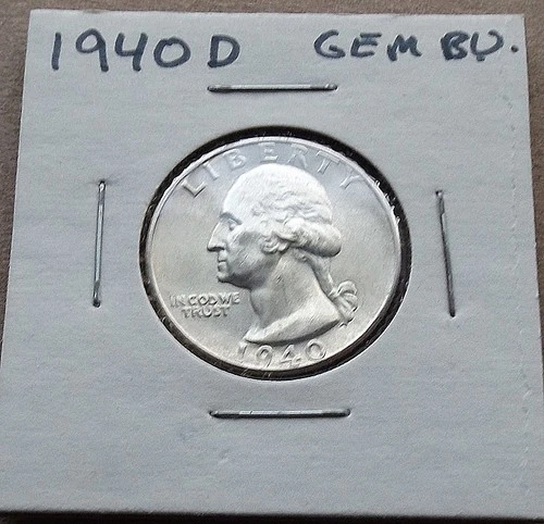 1940 D Washington Quarter - Gem BU -  90% Silver beauty