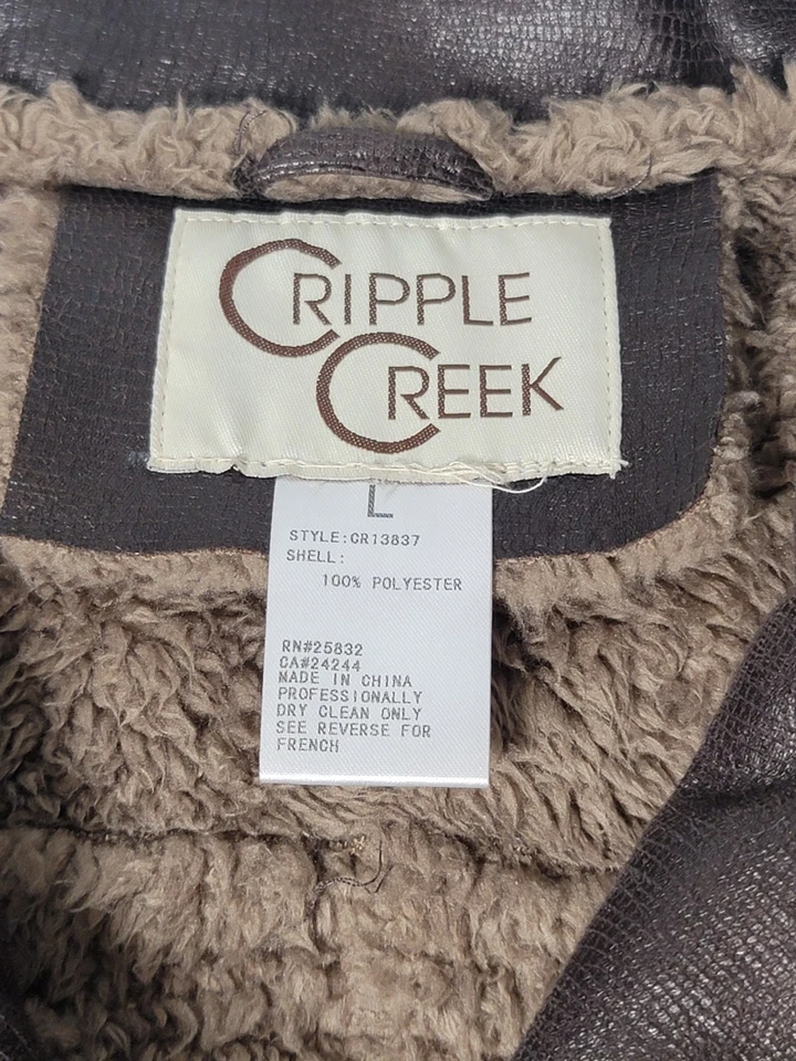 Cripple Creek Womens Brown Vest Size Large Snakeskin Patterned Button Up - Image 3 of 4