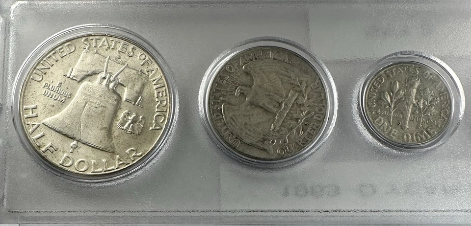 1963-D Mint 5-Coin Year Set – AU – 90% Silver – Whitman Case – Set #2 - Image 4 of 4