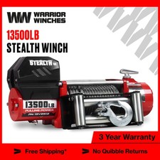 Stealth 13500lb 12v Electric Winch - Steel Rope For Off-road Suv Towing Trailer