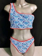 Unbranded Multicolor 2 Piece Bikini Set Sz L Cheeky Bottom