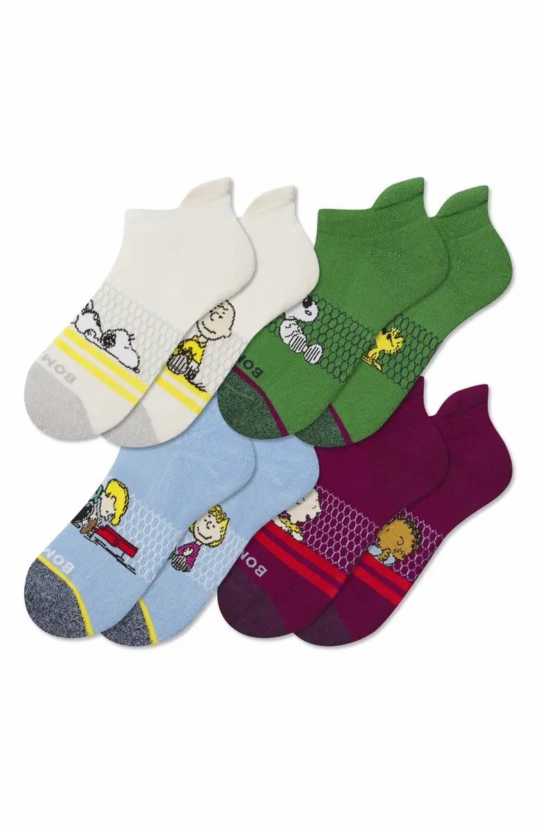Bombas Peanuts Ankle Socks Assorted 4-Pack Size Men’s Large NWT