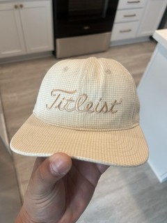 VTG 90s Titleist Scotty Cameron Hat Houndstooth Leather Strapback Golf Hat Rare