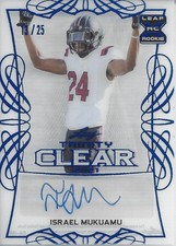2021 Leaf Trinity Clear Autographs Platinum #CAIM1 Israel Mukuamu Auto /25 FB
