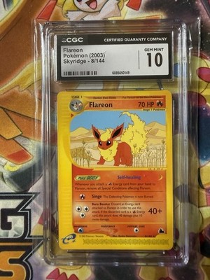 2003 POKEMON SKYRIDGE #8 FLAREON CGC 10