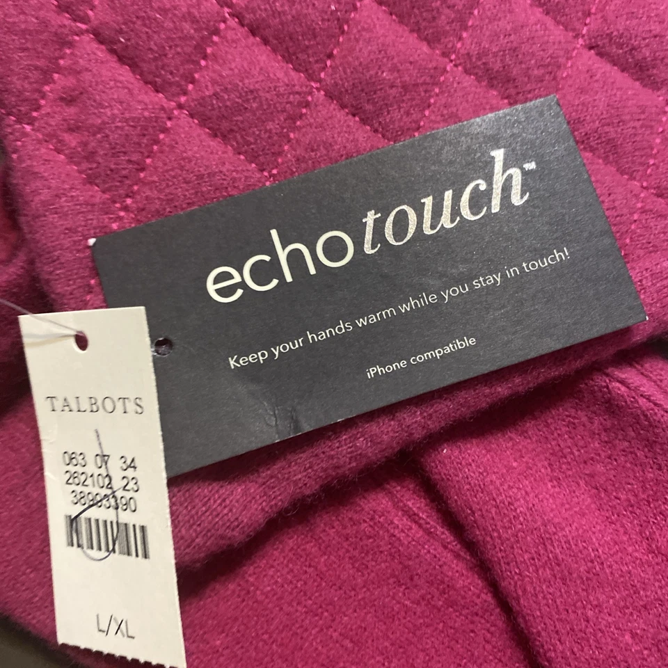 Luvas femininas Talbots acolchoadas rosa grande eco toque compatível com iPhone - Imagem 4 de 4