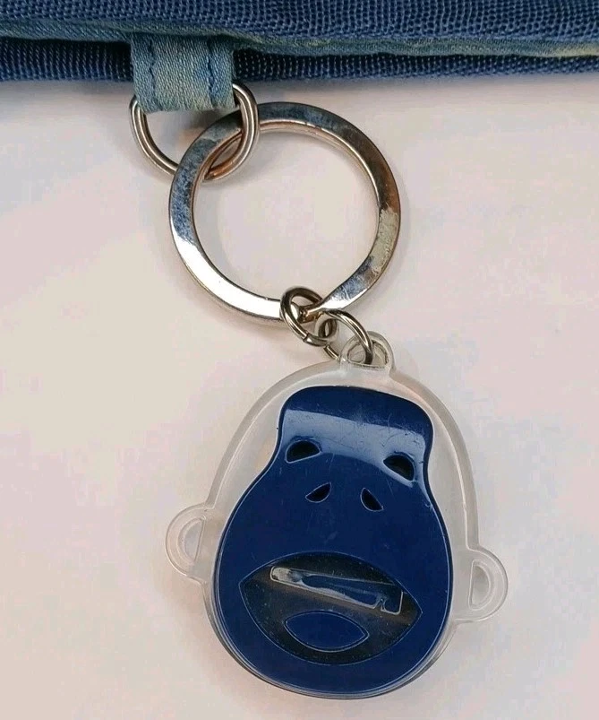 Bandolera/bolso cubo de hombro KIPLING vintage años 90 lavado ácido de mezclilla + llavero Foto 4 de 4