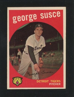 #511 GEORGE SUSCE, Tigers - 1959 Topps: VG-EX, rubber band damage 251449e