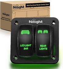 2 Gang Rocker Switch Panel LED Light Bar Switch Rear Color: GreenSize: 2 Gang