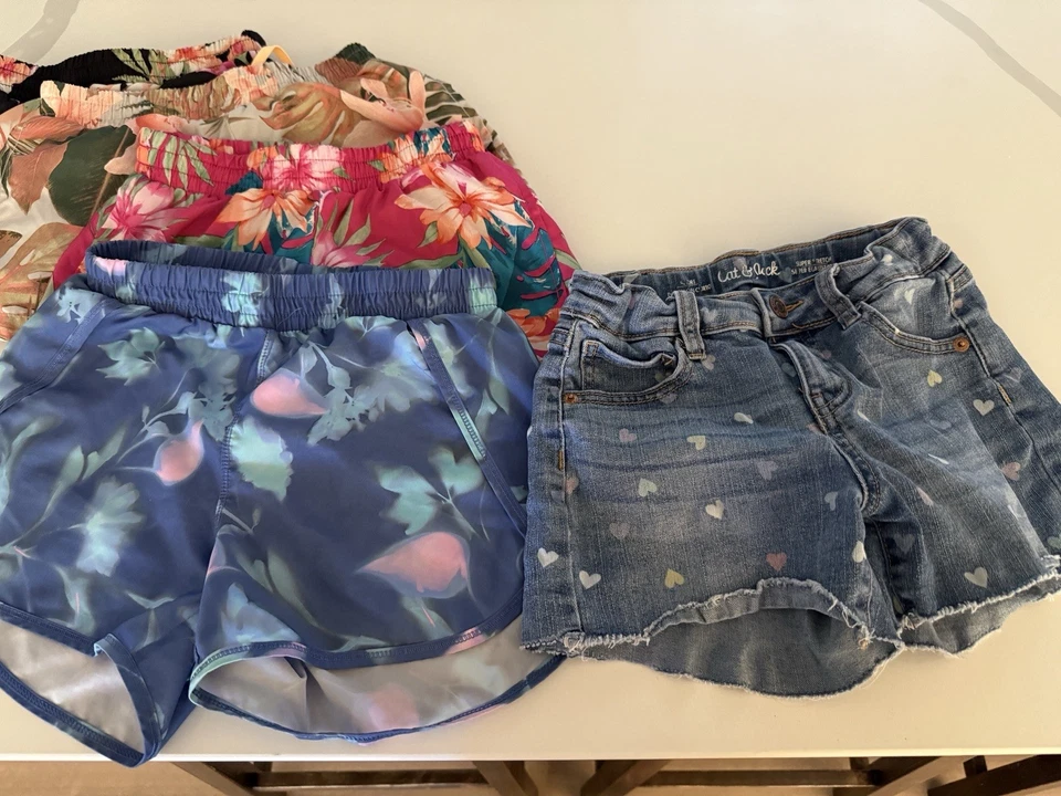 Lote Pantalones Cortos Niñas Talla 7/8 Antiguo Azul Marino, Gato y Jack Foto 2 de 4