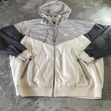 Nike Jacket Mens 2XL Gray Windrunner Hooded Full Zip Colorblock Lightweight