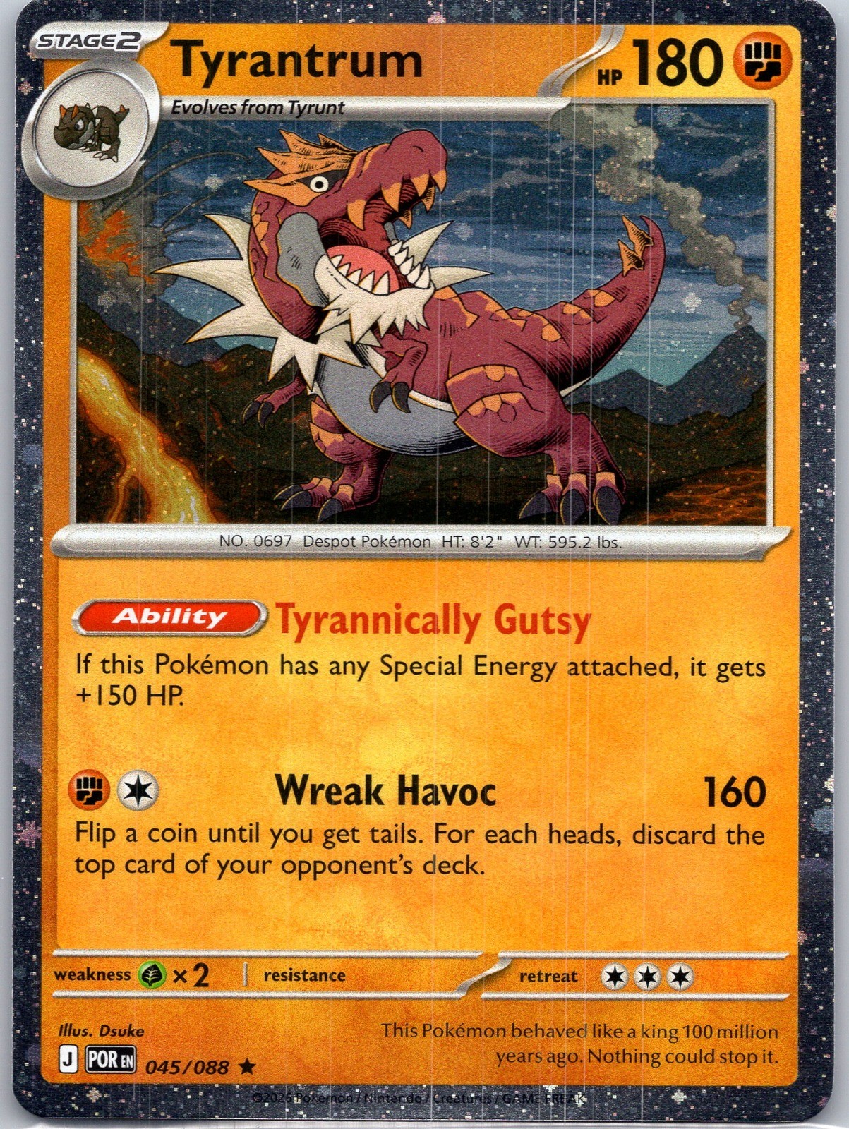 Tyrantrum 045/088 (Cosmos Holo) NM Perfect Order Blister Exclusive