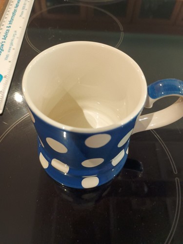 Whittard of Chelsea Handpainted Spotty Blue White Mug Dishwasher Microwave Safe - Picture 6 of 11
