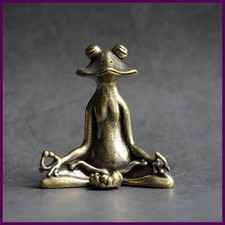 Antique Brass Meditation Zen Frog Statue Ornament Copper Animal Sculpture