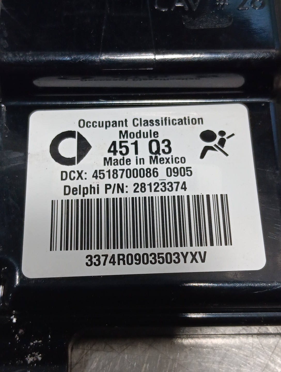 SMART FORTWO OE BRABUS 2009 RIGHT OCCUPANT CLASSIFICATION MODULE 4518700086_0905