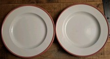 Discontinued. Habitat Kristina Large Dinner Plate X 2. White/Pink. 12in Diameter