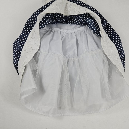 Nannette Kids Dress Girls 4T Navy White Polka Dot Bow Lace Trim Sleeveless Party - Picture 9 of 12