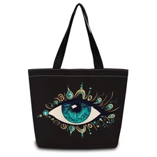 Eye Pattern Tote Bag Reusable Grocery Bags Aesthetic Shopping Shoulder Handba...