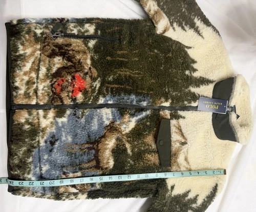 Polo Ralph Lauren High Pile Fleece Sportsman Country Scenic Wildlife Jacket XS image 6