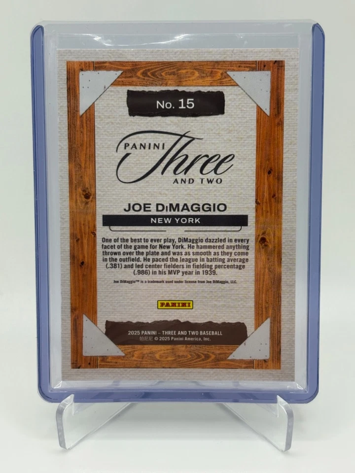 2025 Panini Three And Two Joe DiMaggio Blank Slate SSP Case Hit - HOF Yankees - Image 2 of 2