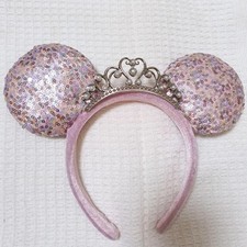 Disney Parks Princess Sequined Tiara Mickey Mouse Minnie Ears Headband Gifts