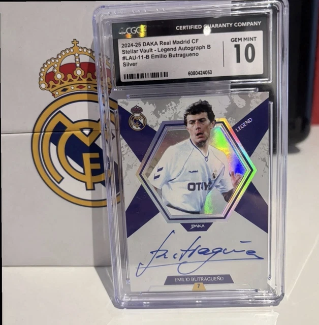 Daka 2024-25 Real Madrid Stellar Vault-Emilio Butragueno  OnCard Auto /15 CGC 10