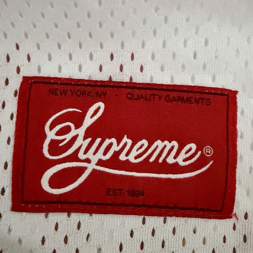 NUEVA Camiseta de Fútbol Supreme Bones Camiseta de Malla Blanca para Hombre Talla Mediana Foto 4 de 4