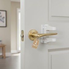 2-Pack Door Handle Baby Proof   Child Proof Door Lever Lock  Door 2Pack white