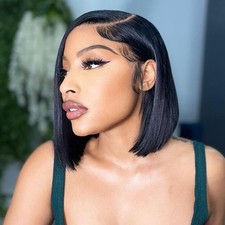 Bob Wig Human Hair 13x4 Lace Front Wig Human Hair Pre Plucked Short Straight Wig