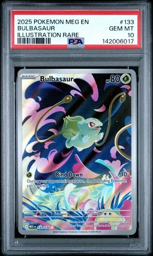 2025 Pokemon Mega Evolutions Bulbasaur Illustration Rare #133 PSA 10 GEM MINT