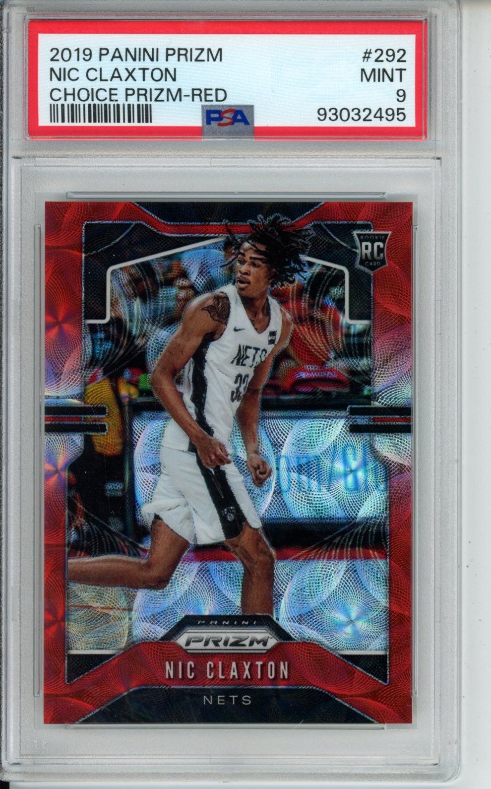 2019 Panini Prizm Nicolas Claxton /88 Choice Red #292 PSA 9