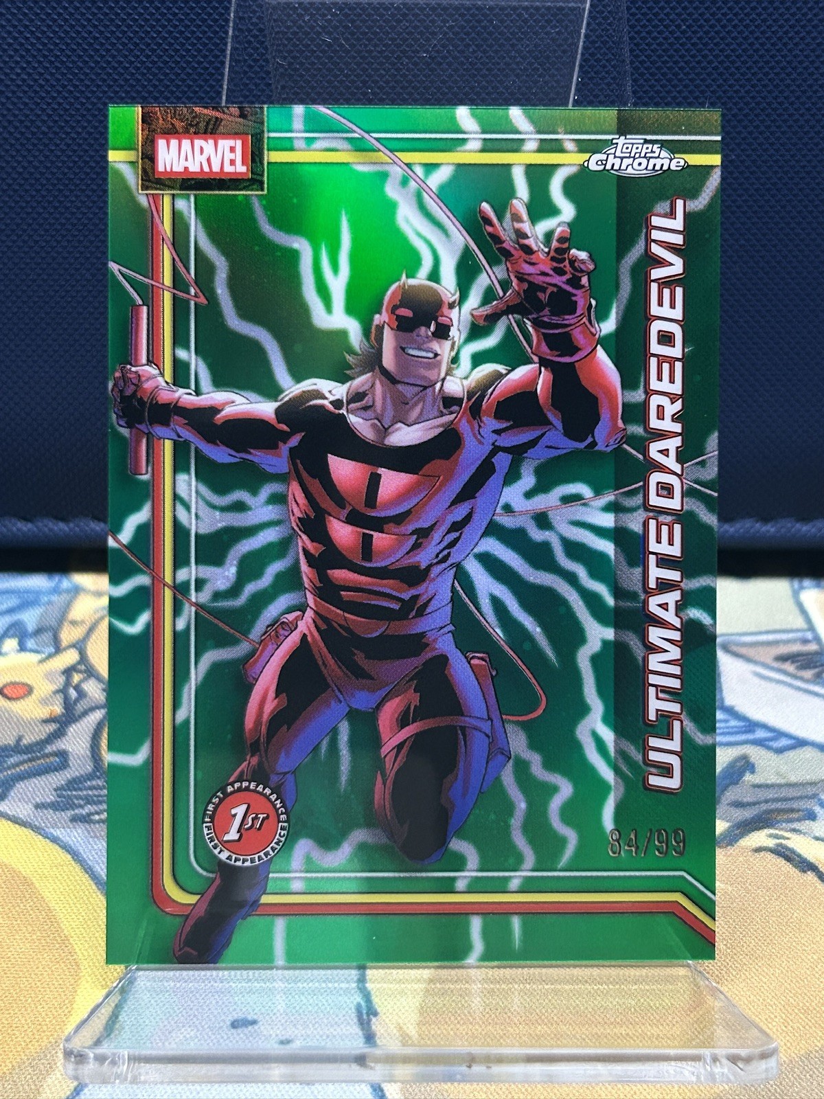 ULTIMATE DAREDEVIL /99 GREEN LIGHTNING REFRACTOR 2026 TOPPS CHROME MARVEL #183